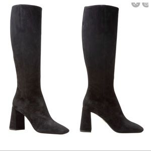 Spectacular💎 PRADA Suede Tall Square Toe Boots 7